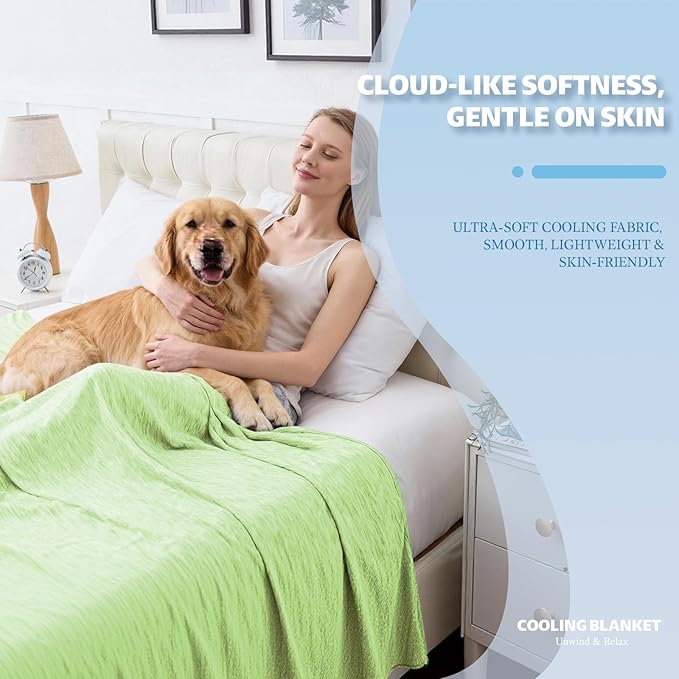 Cooling Blanket Throw Size, Cold Blanket Thin Lightweight Breathable Soft - Image 2