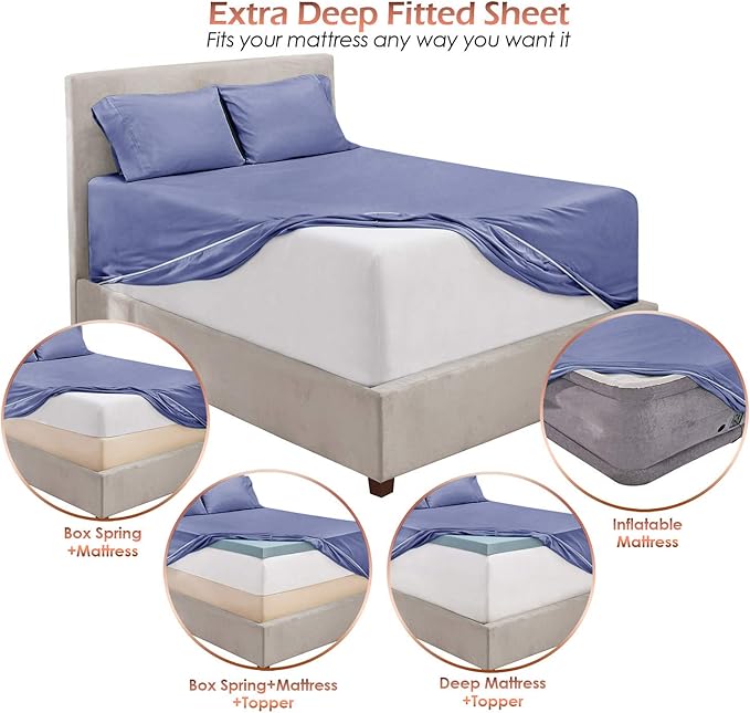 Hearth & Harbor Extra Deep Pocket Queen Sheets Sets - Image 6