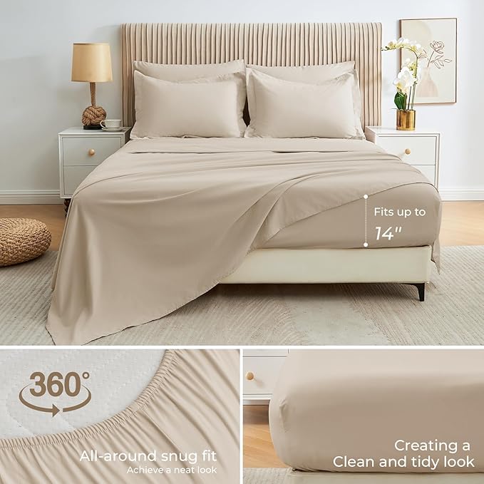 Sasttie Full Size Comforter Sets, 7 Pieces Bed in a Bag Full, Complete Bedding - Image 4