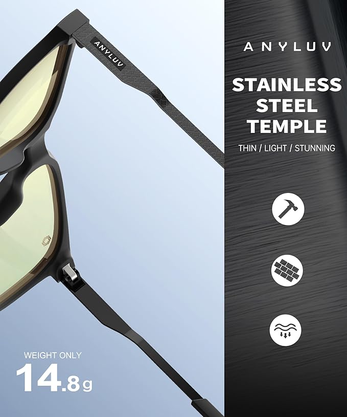 ANYLUV Blue Light Glasses for Men, Lightweight Computer Gaming Glasses - Image 5