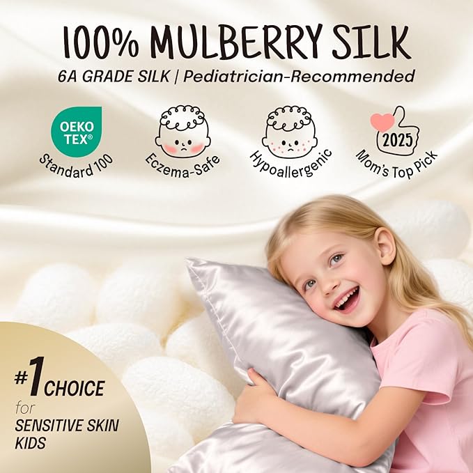 OLESILK 100% Mulberry Silk Toddler Pillowcase - Image 2