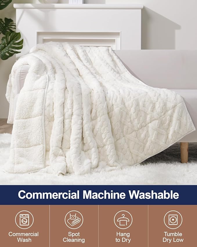 Super Fuzzy Soft Sherpa Fleece Weighted Blanket, 20 lbs Dual Sided Fluffy Heavy - Image 5