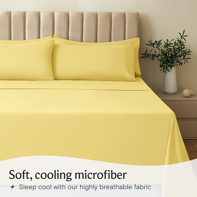 LuxClub 3 PC Twin Sheet Set, Deep Pockets Wrinkle Free Cooling Bed Sheets Hotel - Image 3