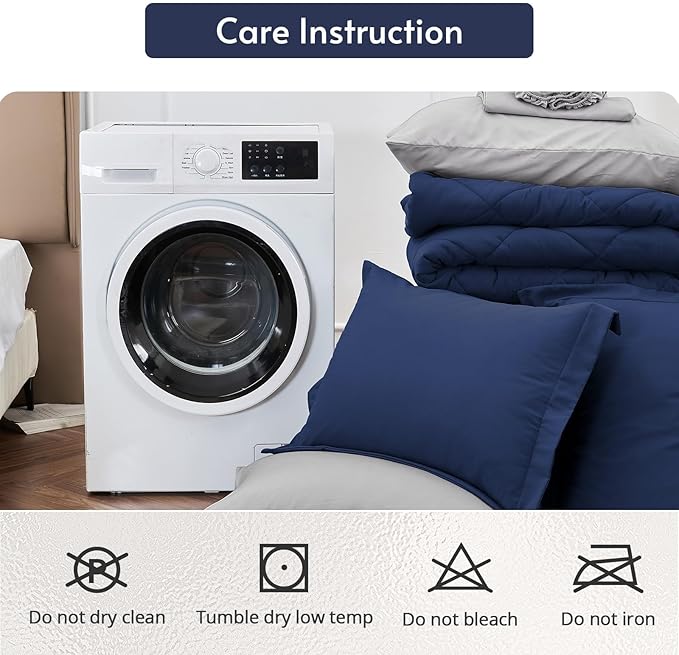 MUXHOMO 7 Pieces King Comforter Set, Reversible Bed in a Bag King Size - Image 9