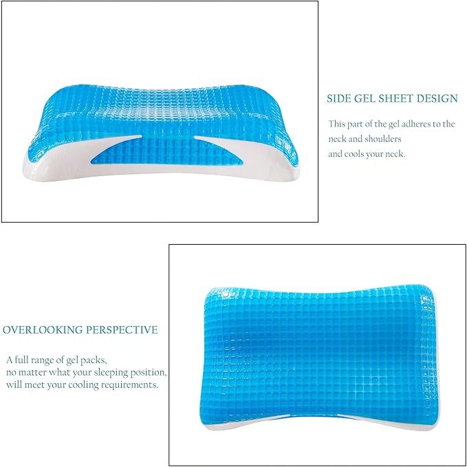 EUCIOR Cooling Gel Pillow, Memory Foam Cooling Gel Pillow, Cooling Orthopedic - Image 8