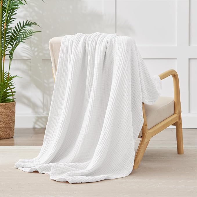 100% Cotton Muslin Blanket 40" x 40", Breathable and Lightweight Cotton Throw - Image 7