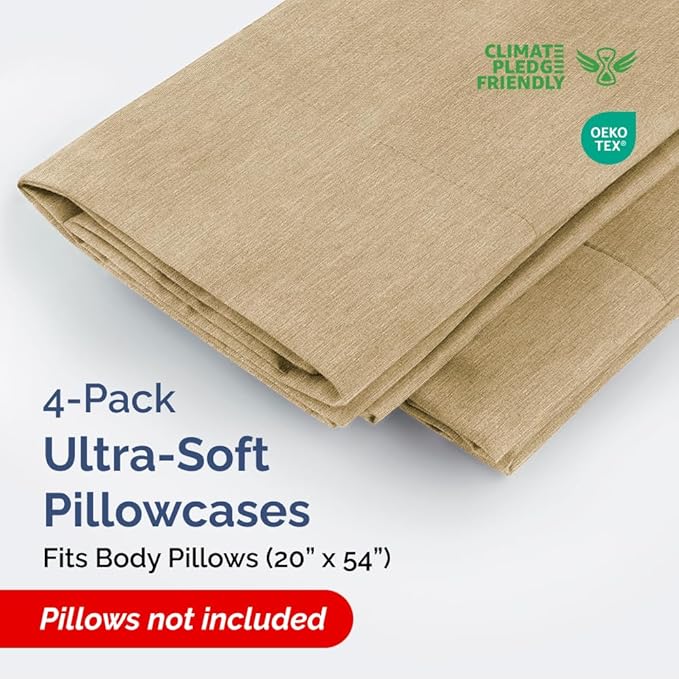Body Pillowcases Set of 4-20x54 Long Body Pillow Case - Image 2