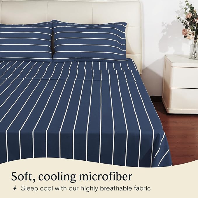 LuxClub 4 PC Queen Size Sheets Set, Breathable Luxury Bed Sheet, Deep Pockets - Image 3