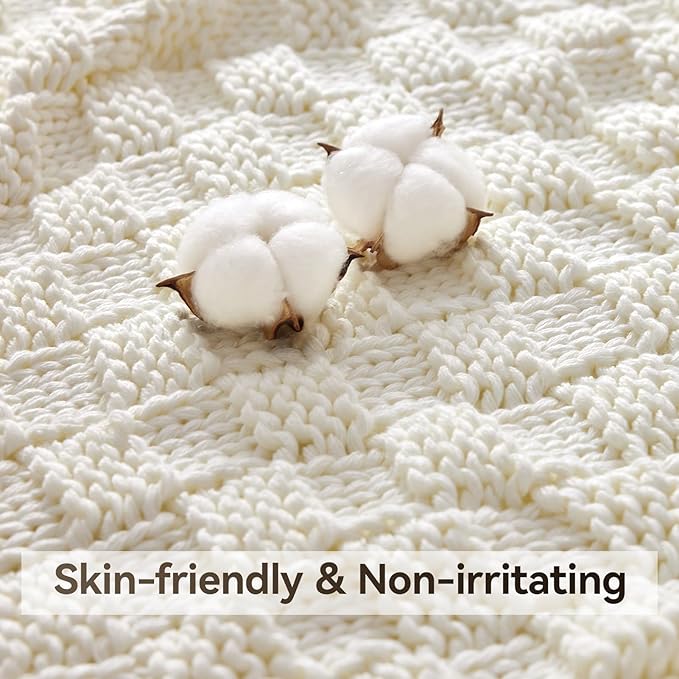 Knitted Weighted Blanket for Adult, No Beads Heavy Blanket 50” x 60'' 7lbs - Image 5