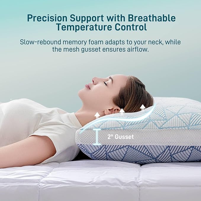 Cotelovo Shredded Memory Foam Cooling Soft Bamboo Viscose Pillows Adjustable - Image 5
