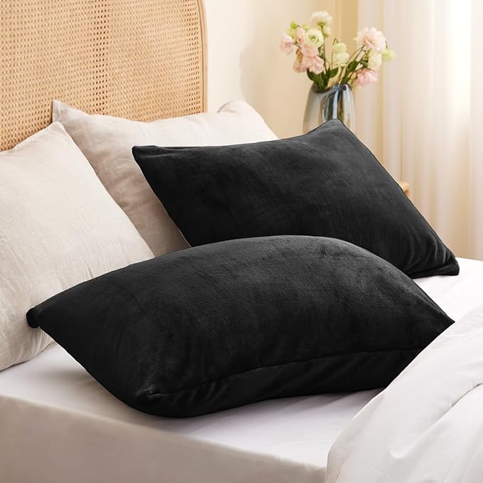 BEDELITE Flannel King Size Pillow Cases Set of 2, Super Soft Fleece Pillowcases - Image 2