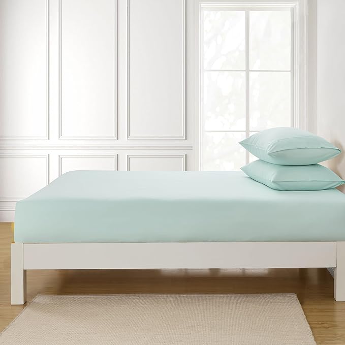 Twin Fitted Sheet Only with Full Elastic & Built in Corner Sheet Straps to - Image 4