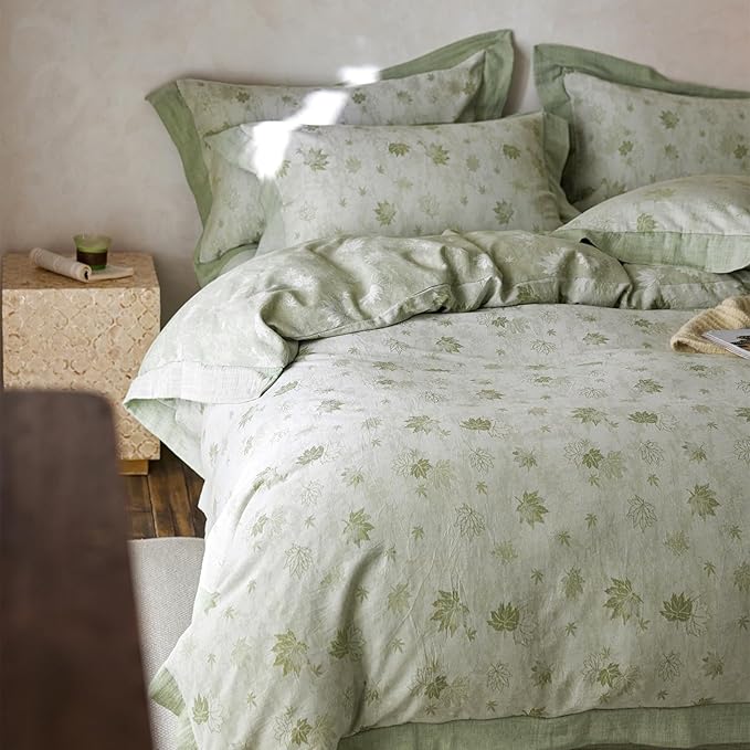 mixinni Yarn-Dyed Jacquard Duvet Cover King, Soft Breathable Double Layer Gauze - Image 5