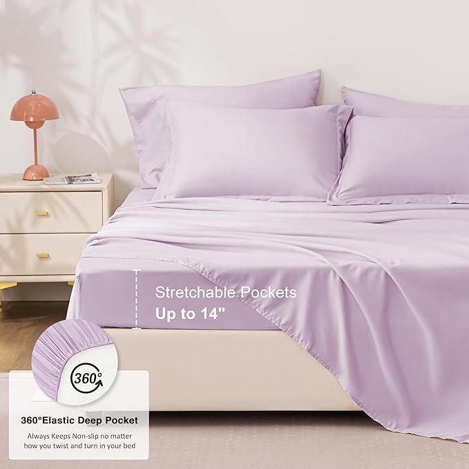 Love's cabin California King Comforter Set Light Purple, 7 Pieces California - Image 6