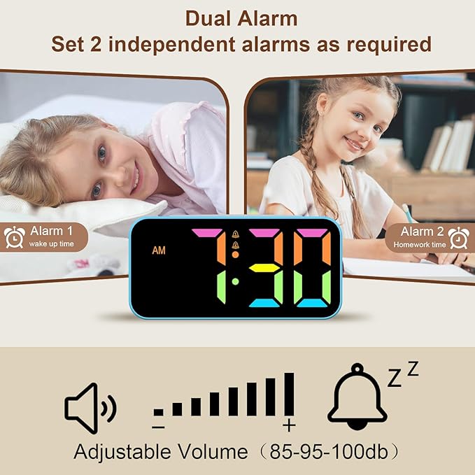 Topski Loud Alarm Clocks for Bedrooms Heavy Sleepers, Digital Clock - Image 4