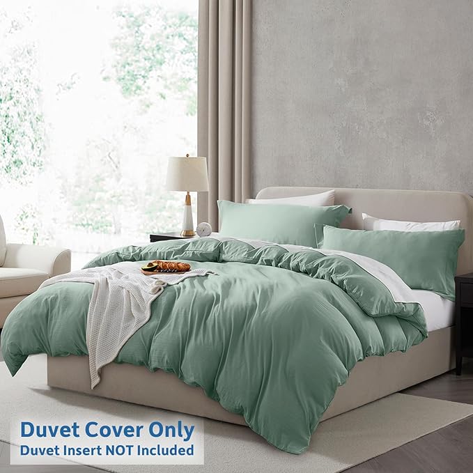 Nestl Sage Green Duvet Cover King Size - Image 2