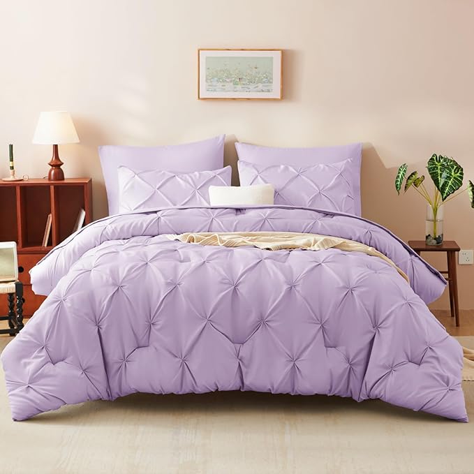 CozyLux Full Size Comforter Sets Lavender, 7 Pieces Bed in A Bag Light Purple - Image 9