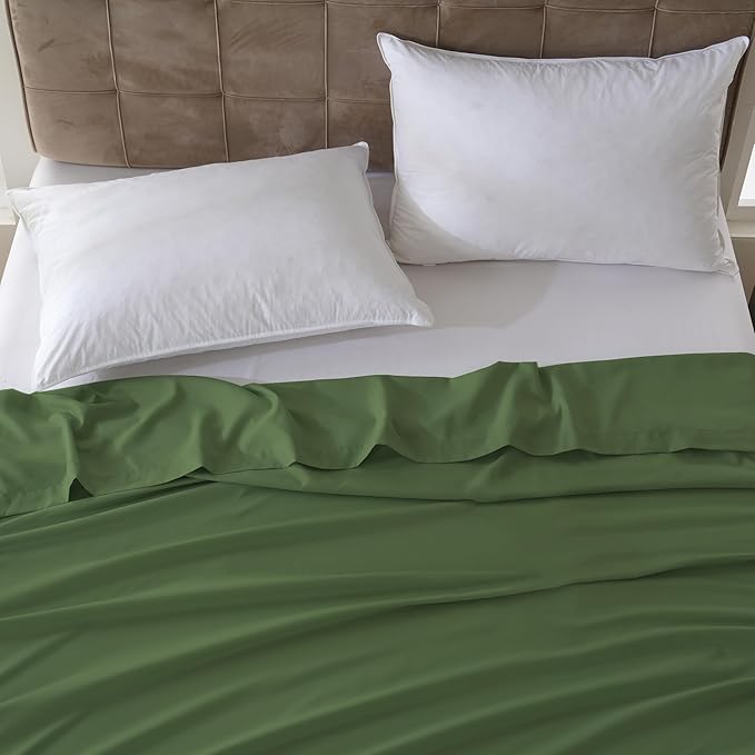 ZPECC King Flat Sheet Only 1 Pack, Durable Olive Green Top Bed Sheets - Image 7