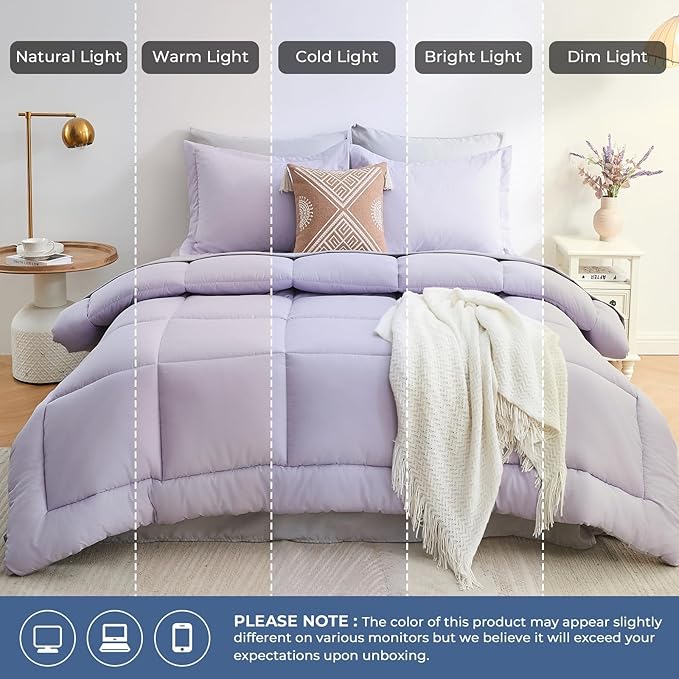Sasttie King Size Comforter Set, 7 Pieces Bed in a Bag King, Complete Bedding - Image 8