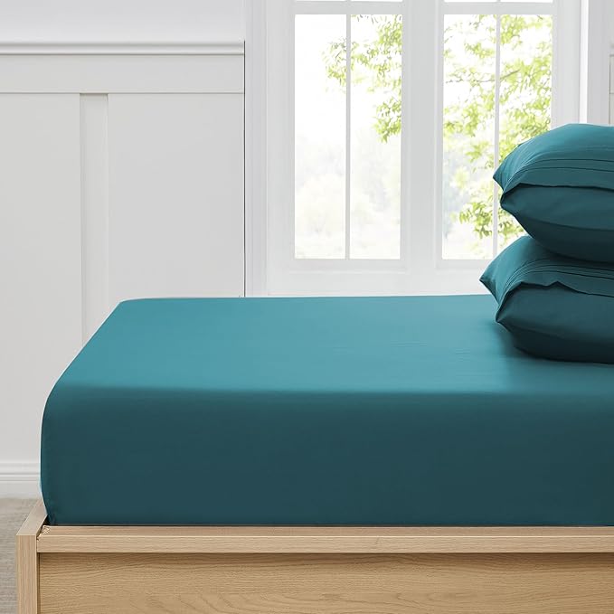 Queen Fitted Sheet Only with Full Elastic & Built in Corner Sheet Straps to - Image 3