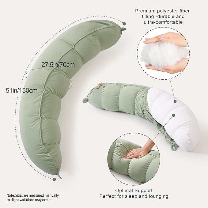 Peallow – Long Round Body Pillow - Image 3