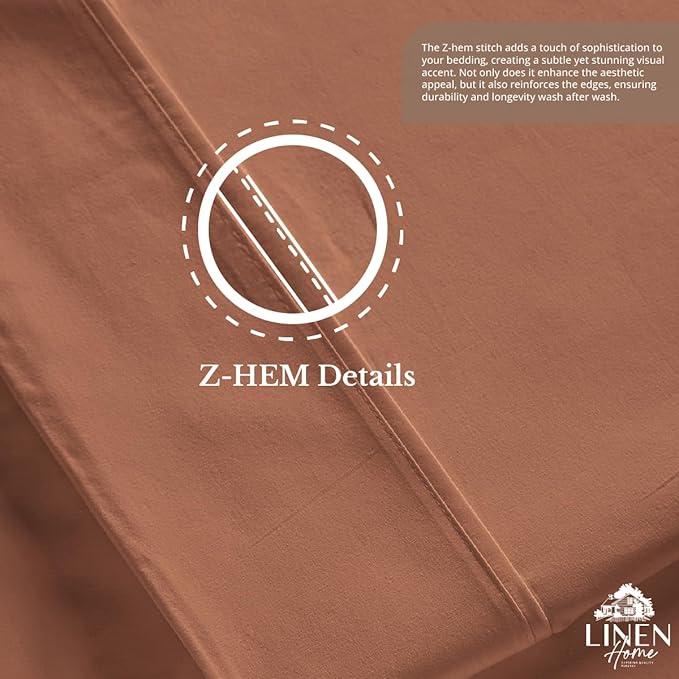 Linen Home 100% Cotton Percale 1 Flat Sheet, Full Size - Image 5