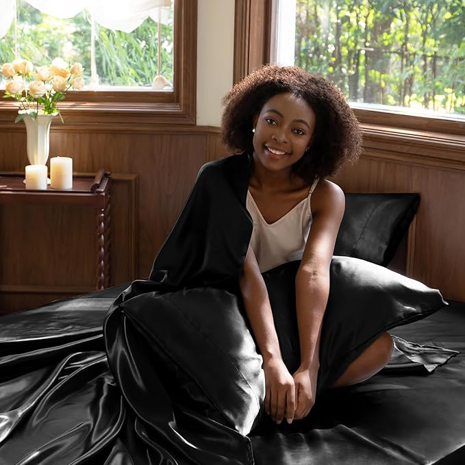 CozyLux Satin Sheets Cal King Sheet Set - Image 5