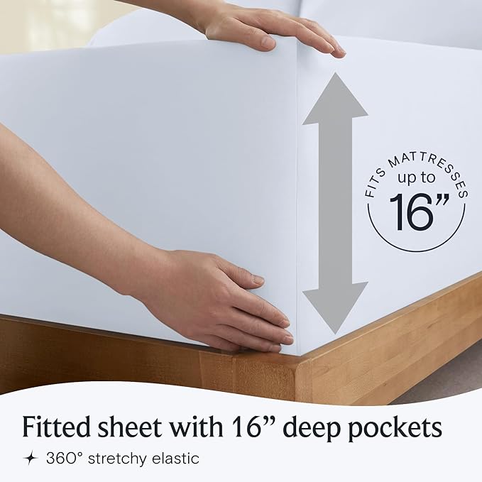 LuxClub 3 PC Twin Sheet Set, Deep Pockets Wrinkle Free Cooling Bed Sheets Hotel - Image 6