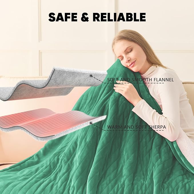 greenoak Heated Blanket Electric Throw 50"X60", Heating Blanket - Image 7