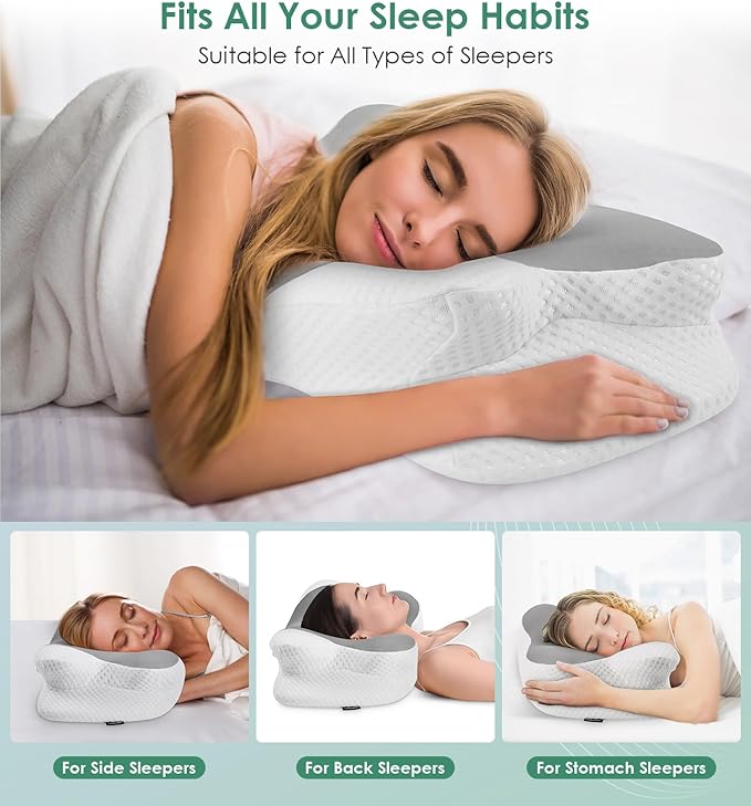 DONAMA Cervical Pillow for Sleeping, Contour Memory Foam Pillow for Neck and - Image 6