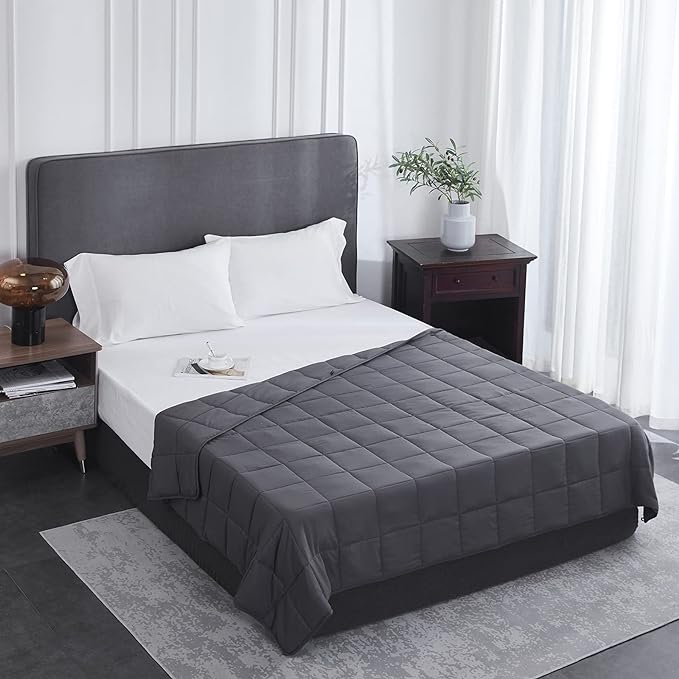L'AGRATY Weighted Blanket for Adults- Dark Grey, Twin Full Size Heavy Throw - Image 2