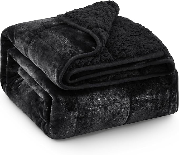 Super Fuzzy Soft Sherpa Fleece Weighted Blanket, 25 lbs Dual Sided Fluffy Heavy by EazfyPro