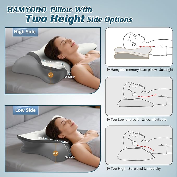 Cervical Neck Pillow for Pain Relief, Bed Pillows for Sleeping, Ergonomic - Image 6