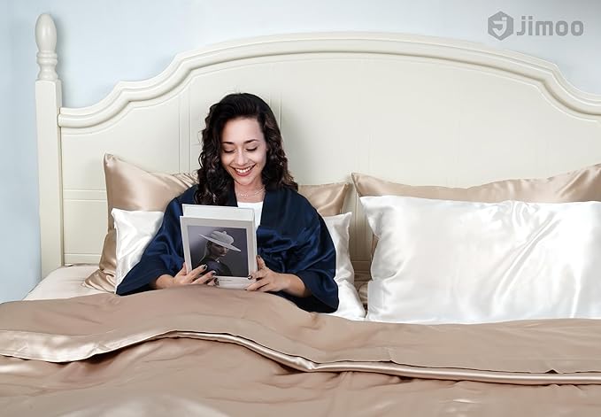100% Mulberry Silk Pillowcase for Hair and Skin, 22 Momme Pure Natural Silk - Image 3