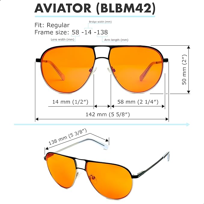 Orange Aviator Blue Light Blocking Glasses - Image 9