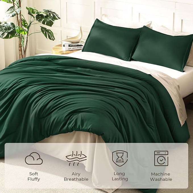 Litanika Comforters Emerald Green Oversized King Size, 3 Pieces Lightweight - Image 3