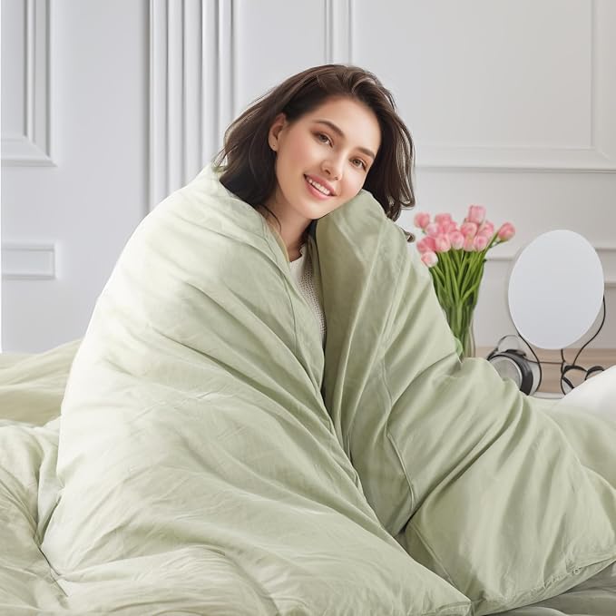NEXHOME PRO Duvet Cover Set Super Queen 92"x98" Linen Feel Textured Organic - Image 6