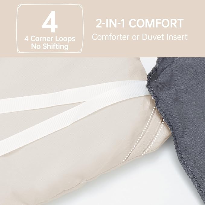 MUXHOMO Beige Twin/Twin XL Comforter Set, All Season Ultra Soft Down - Image 6