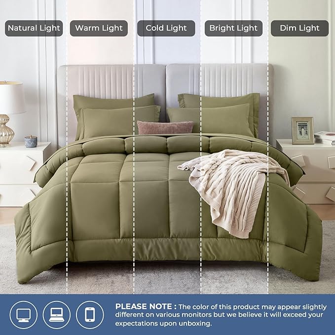 Sasttie King Size Comforter Set, 7 Pieces Bed in a Bag King, Complete Bedding - Image 8