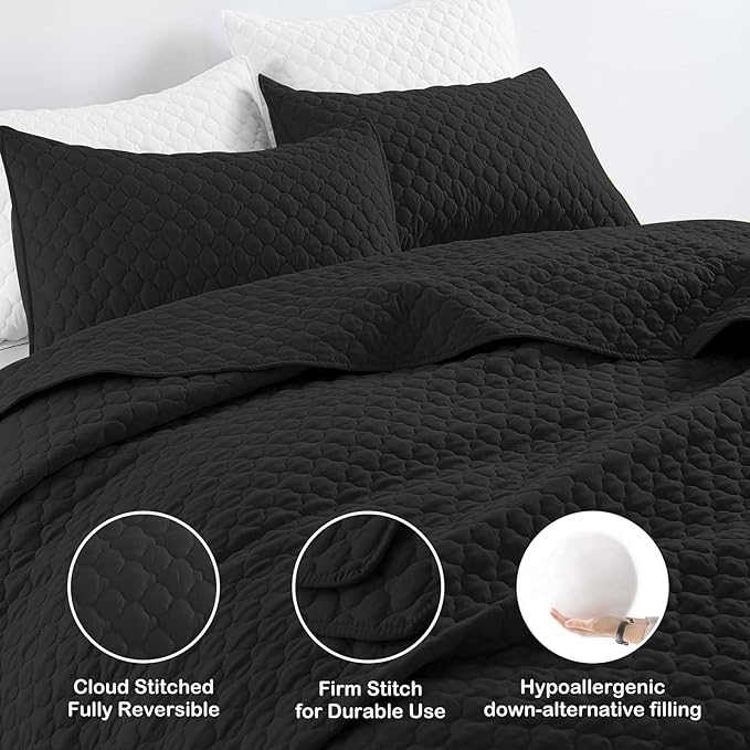 HORIMOTE HOME Quilt Set Queen Size, Soft Coverlet Set Lightweight Microfiber - Image 2