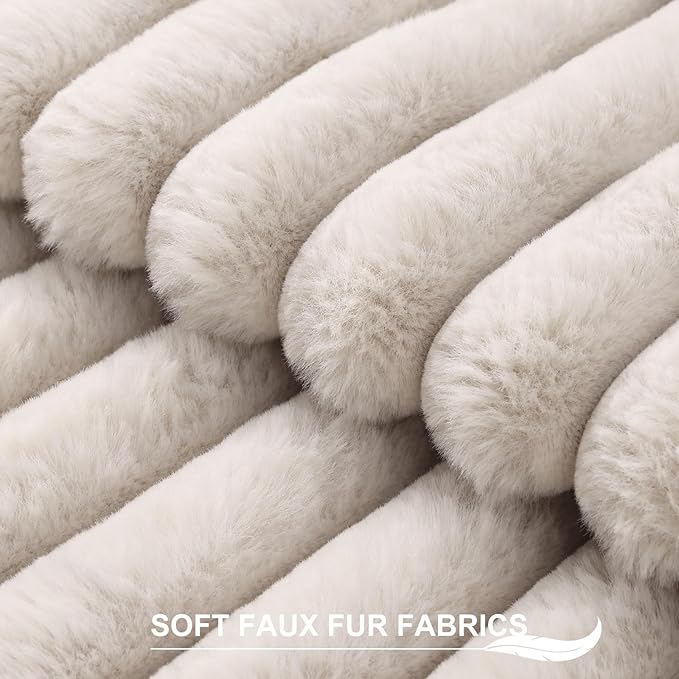 Pallene Faux Fur Plush Throw Pillow Covers 16x16 Set of 2, Luxury Soft Fluffy - Image 2