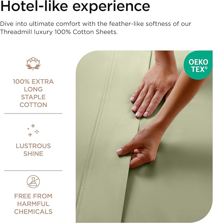 Threadmill Luxury 800 Thread Count King 100% Cotton Sheets - Image 5