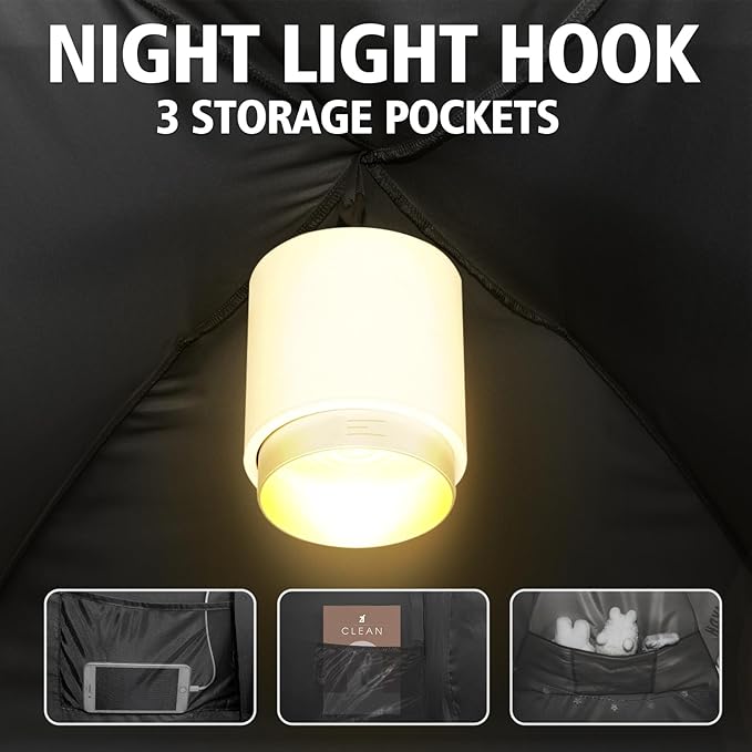 Bed Tent Bed Canopy Breathable 100% for Adult and Kids- Original Design Light Reduction 93% Sleeping Dream Tents Indoor Portable Big Space with String Light 3 Doors Twin Full Queen King Size