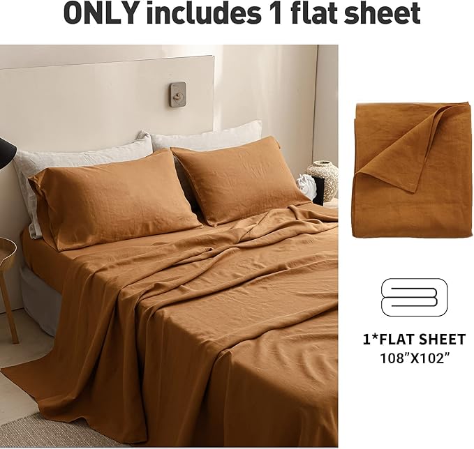 Simple&Opulence French Linen Flat Sheet, 100% Natural Flax Bedding Sheet - Image 5