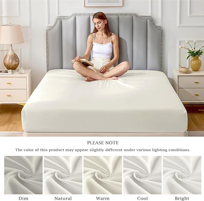 FreshCulture Pure Cotton Fitted Sheets King Size, 300 Thread Count Percale - Image 7