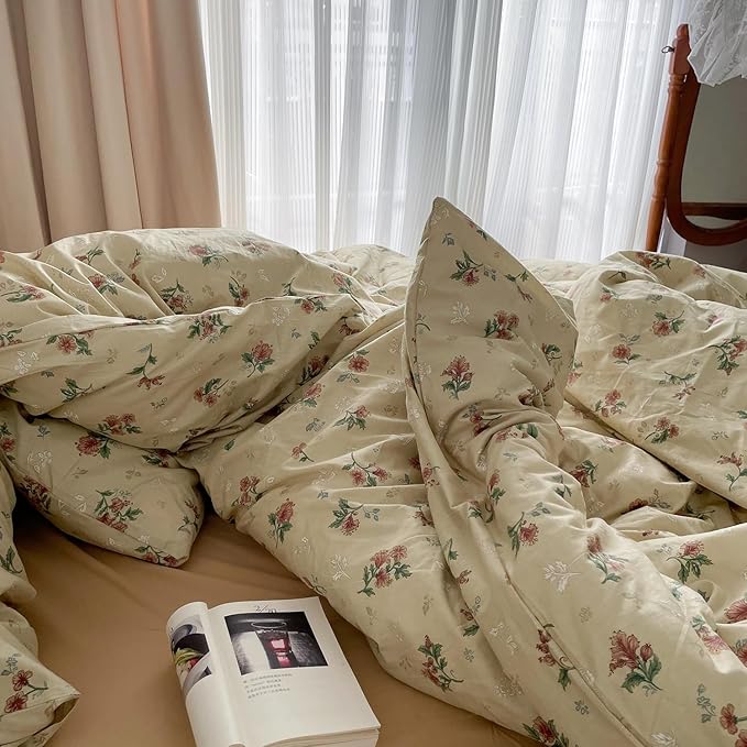 mixinni Vintage Floral Duvet Cover Queen Size - Image 3