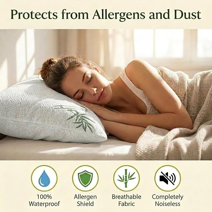 Four Seasons Essentials Standard Size Waterproof Pillow Protectors - Image 3
