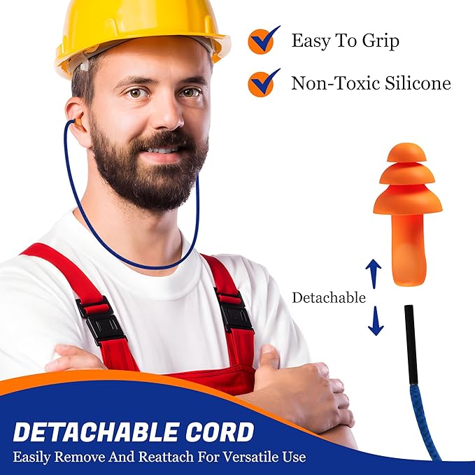 50 Pair Silicone Corded Ear Plugs Reusable - Image 3