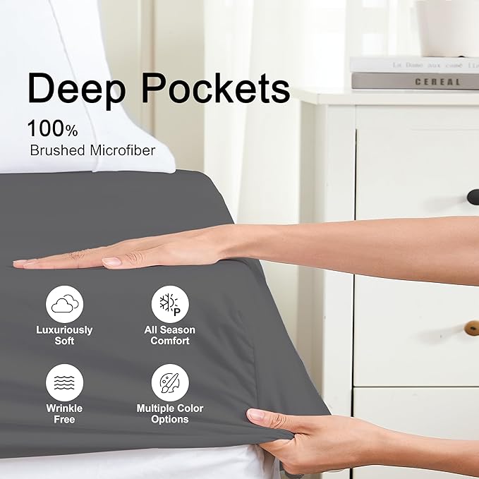 Hotella 100% Microfiber Ultra Soft 54"x75" Full Size Fitted Sheet Only - Image 3