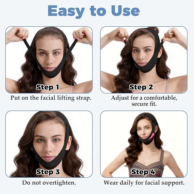 2 PCS Jawline Exerciser and Chin Strap - Image 4